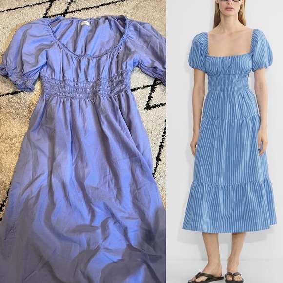 Wilfred Dresses & Skirts - Wilfred Allegoria Poplin square neck Blue Midi Dress